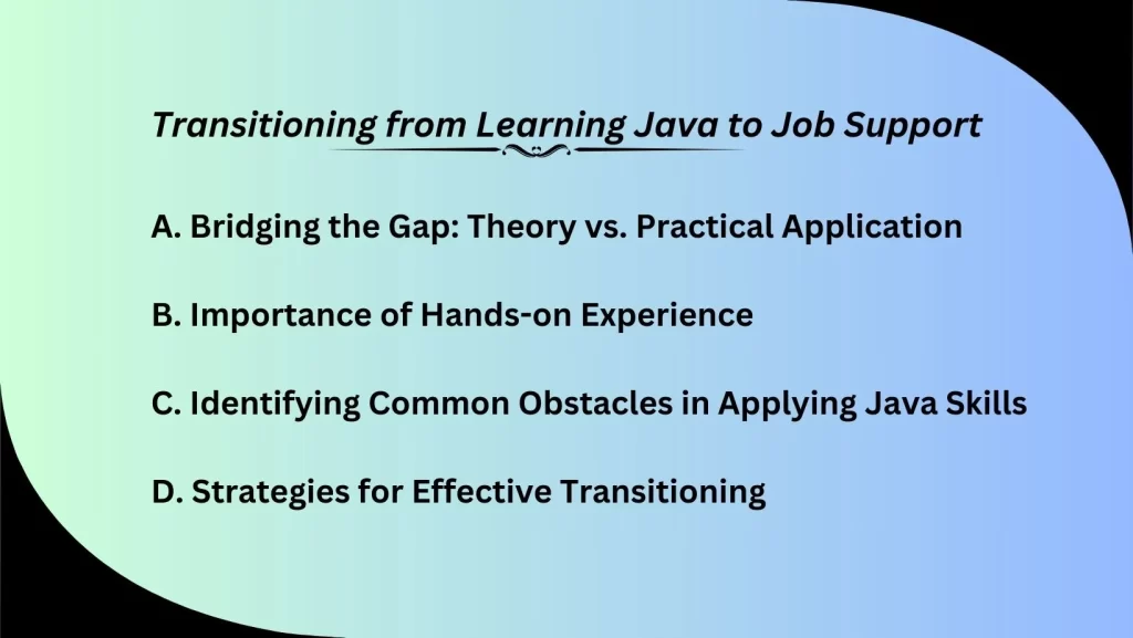 Transitioning from learning java